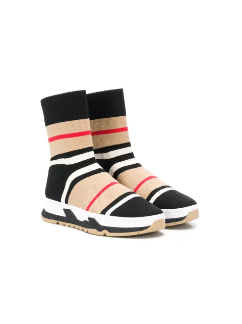 BURBERRY STRIPED SOCK SNEAKERS