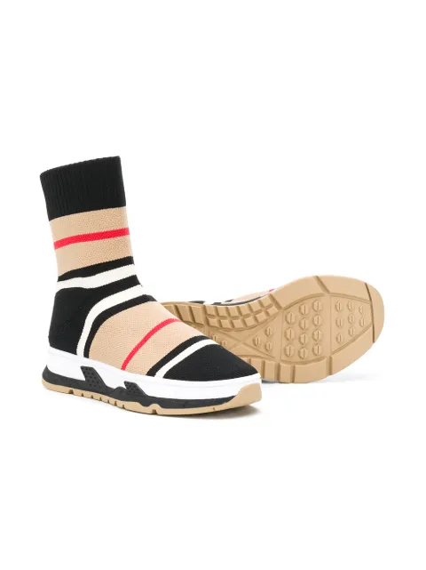 BURBERRY STRIPED SOCK SNEAKERS