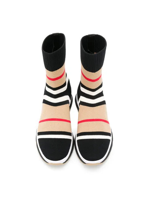 BURBERRY STRIPED SOCK SNEAKERS