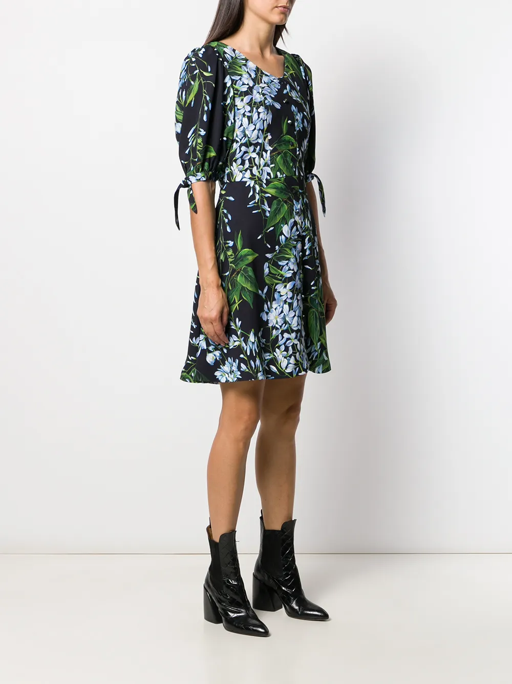 фото Blumarine foliage floral print dress