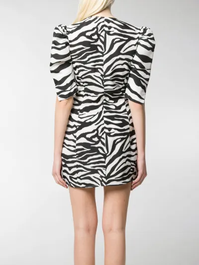 The Attico zebra-print mini dress black 