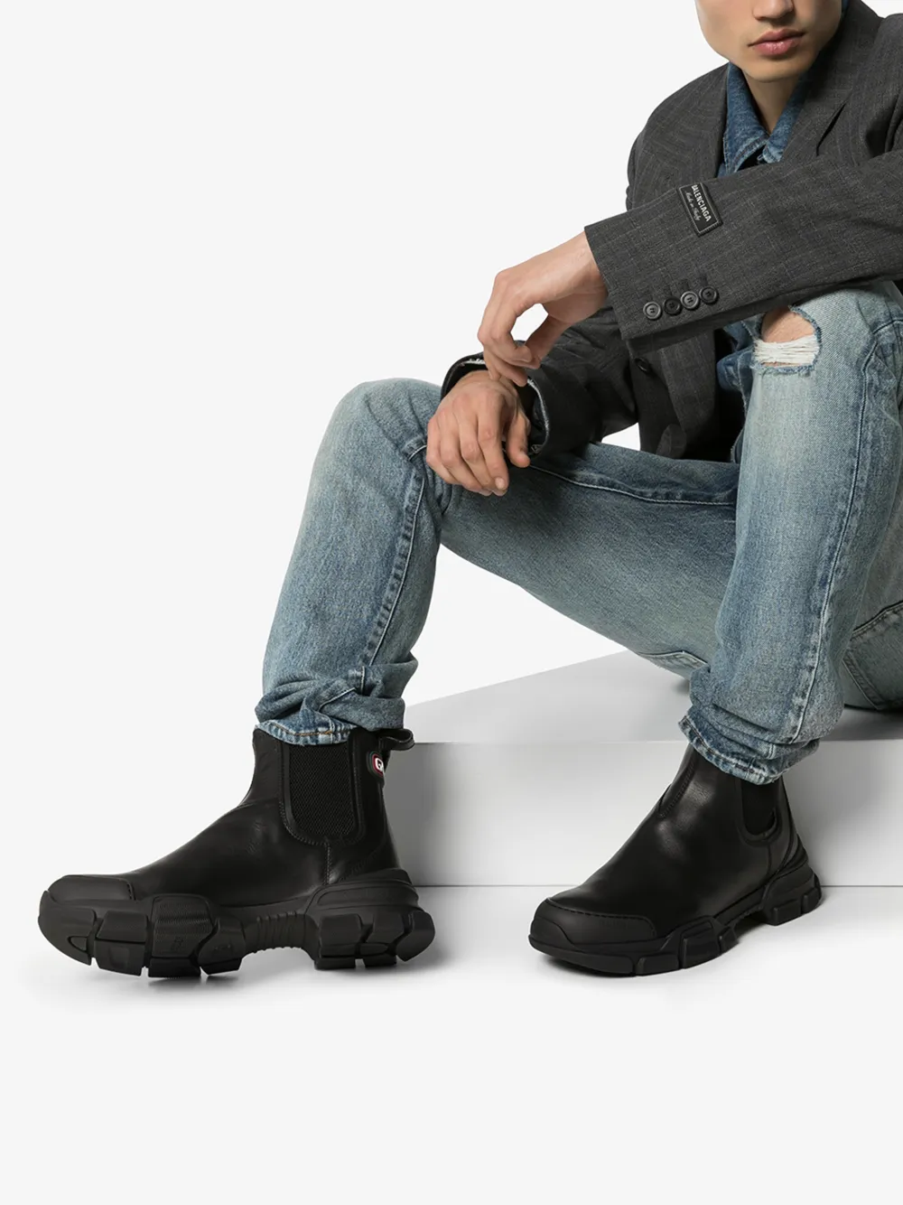 GUCCI GUCCI BLACK LEATHER CHELSEA BOOTS,592861DTN5014590048