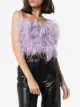 The Attico ostrich feather bandeau top