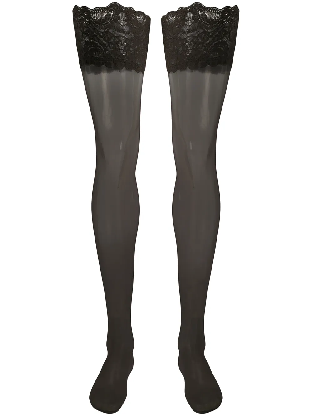 Wolford '20' Stay-Ups in Satinoptik - Schwarz