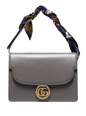 Gg Ring Scarf Panelled Leather Shoulder Bag