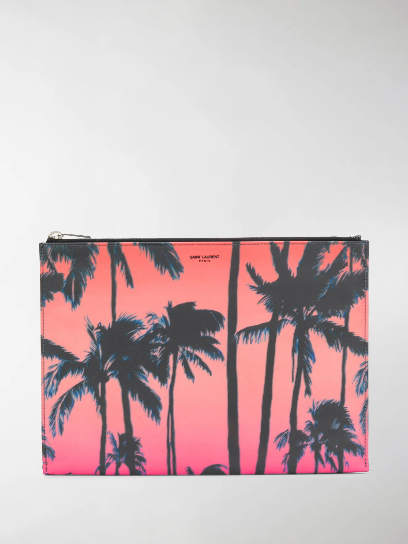 Saint Laurent Palm Tree Print Pouch Pink 