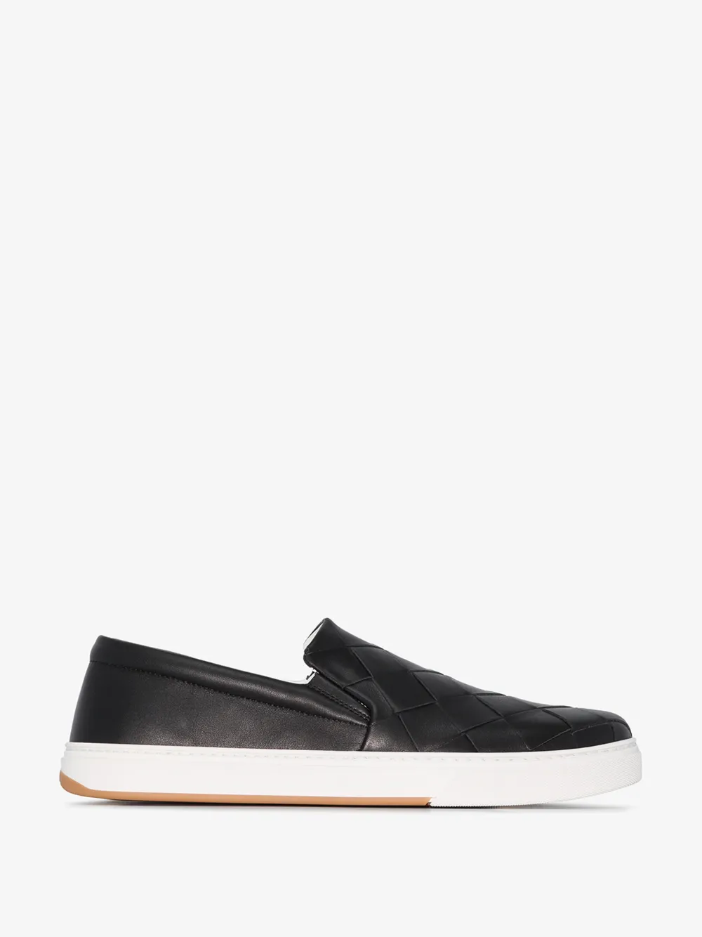BOTTEGA VENETA BLACK SPEEDSTER WOVEN LEATHER SNEAKERS,60875114590782