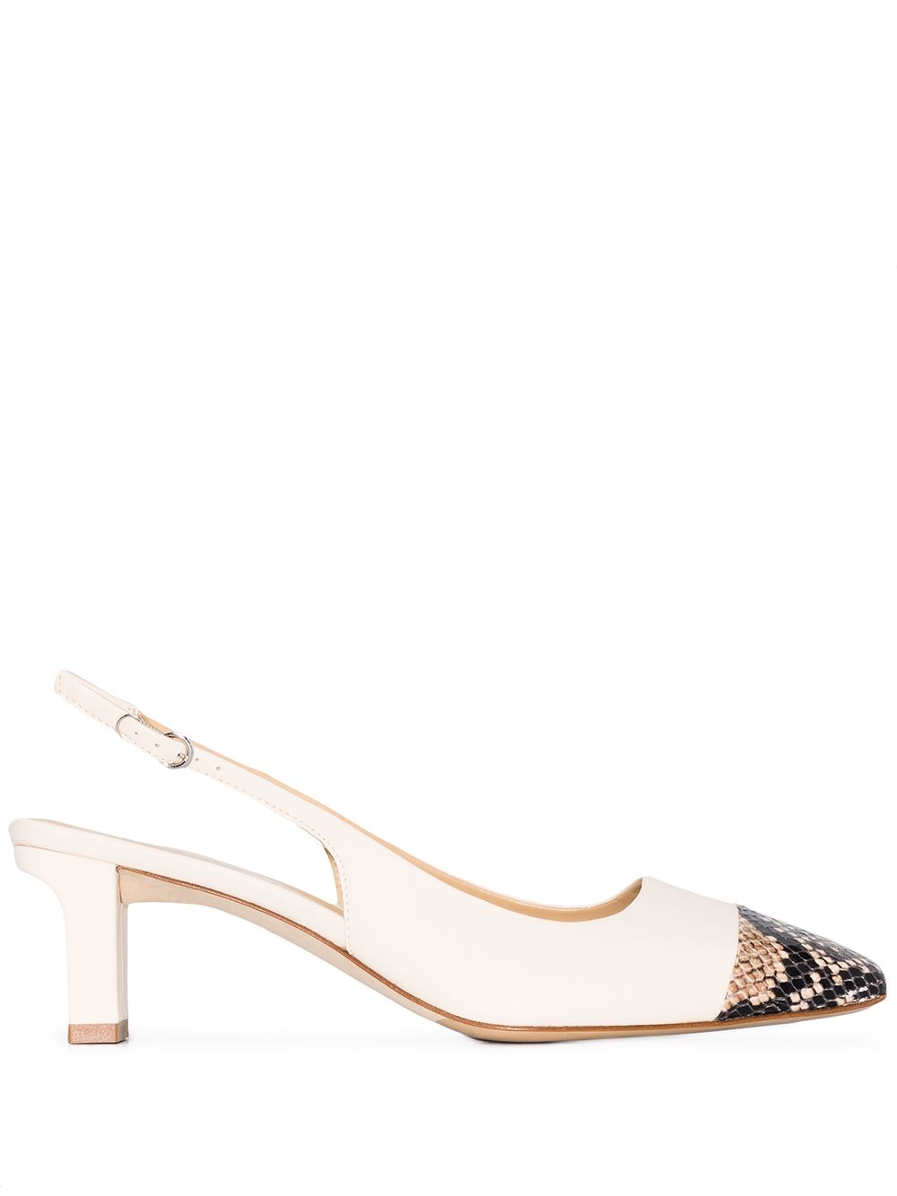 фото Aeyde cream drew 55 snake effect slingback pumps