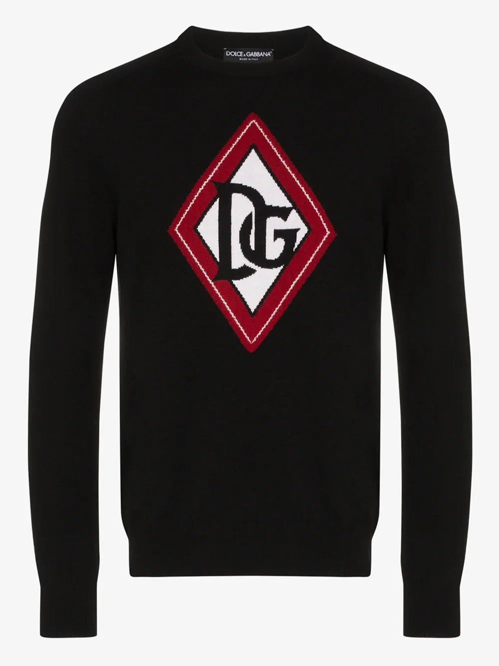 DOLCE & GABBANA DIAMOND LOGO INTARSIA CASHMERE SWEATER,GX883TJAWUK14590842