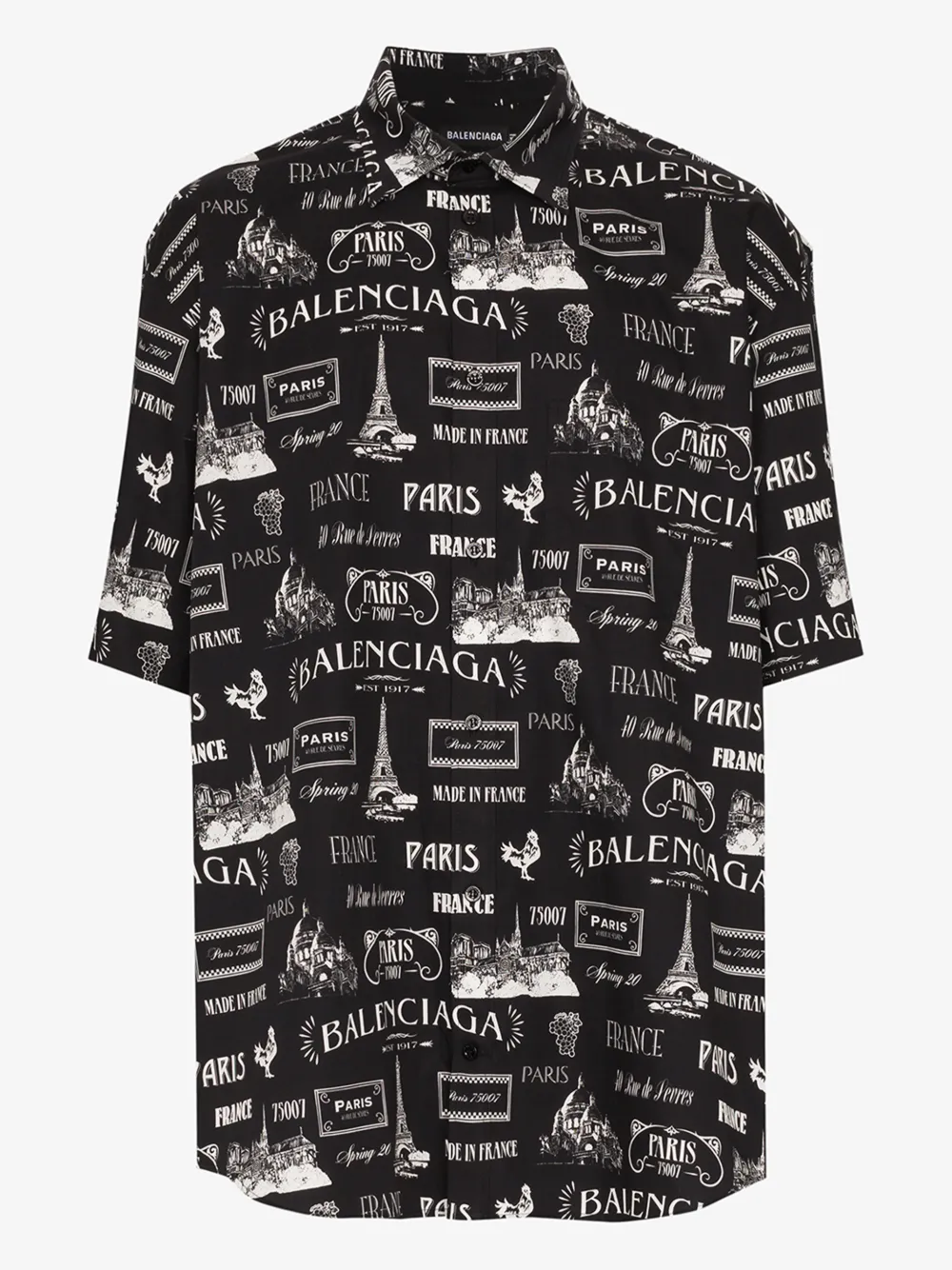BALENCIAGA BALENCIAGA RESTO PARIS PRINT COTTON SHIRT,602375TGL7714590845