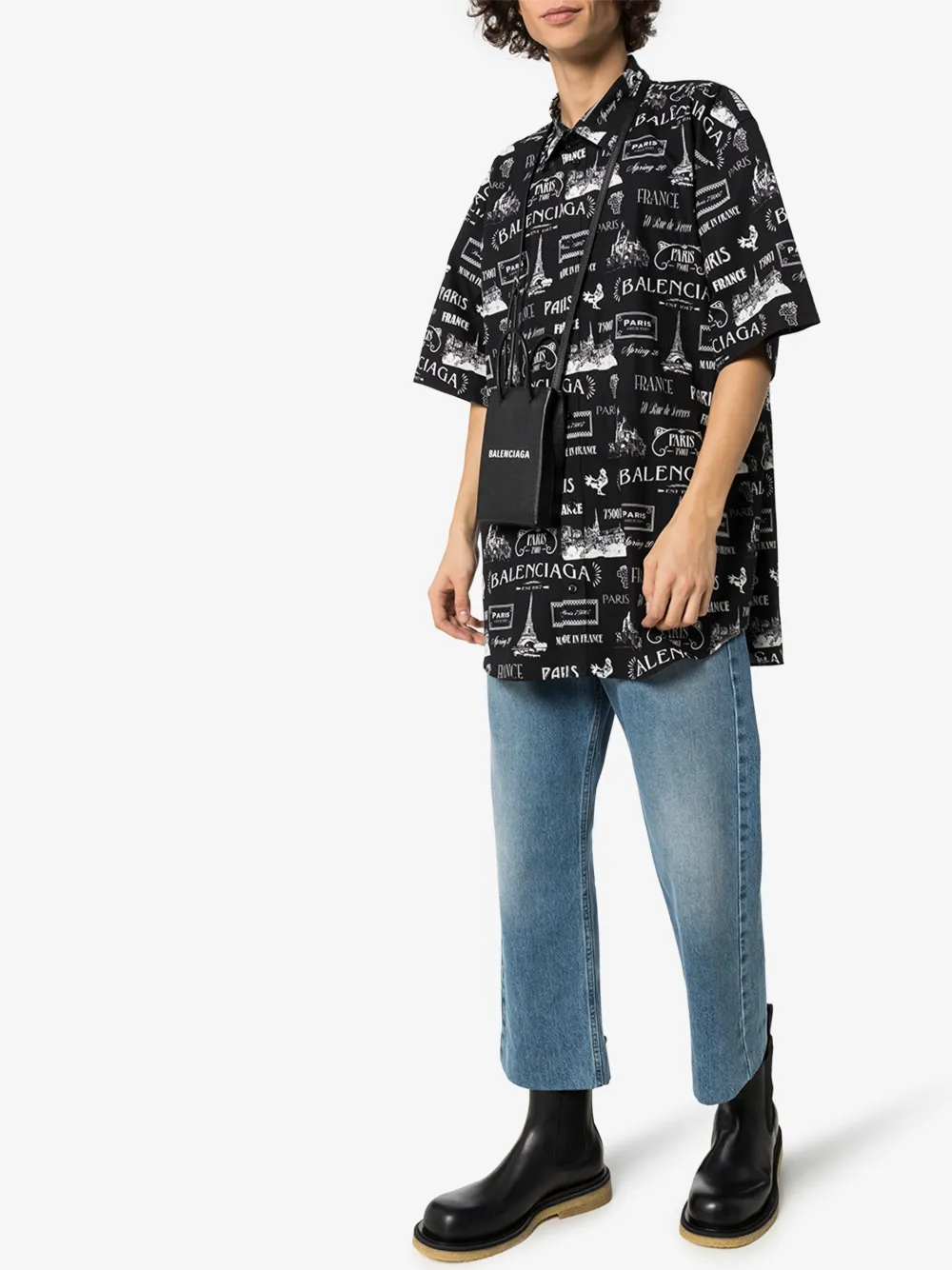 BALENCIAGA BALENCIAGA RESTO PARIS PRINT COTTON SHIRT,602375TGL7714590845