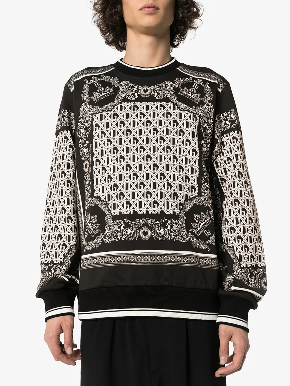 DOLCE & GABBANA BANDANA PATTERN SWEATSHIRT,G9OW6TFI7IC14590865