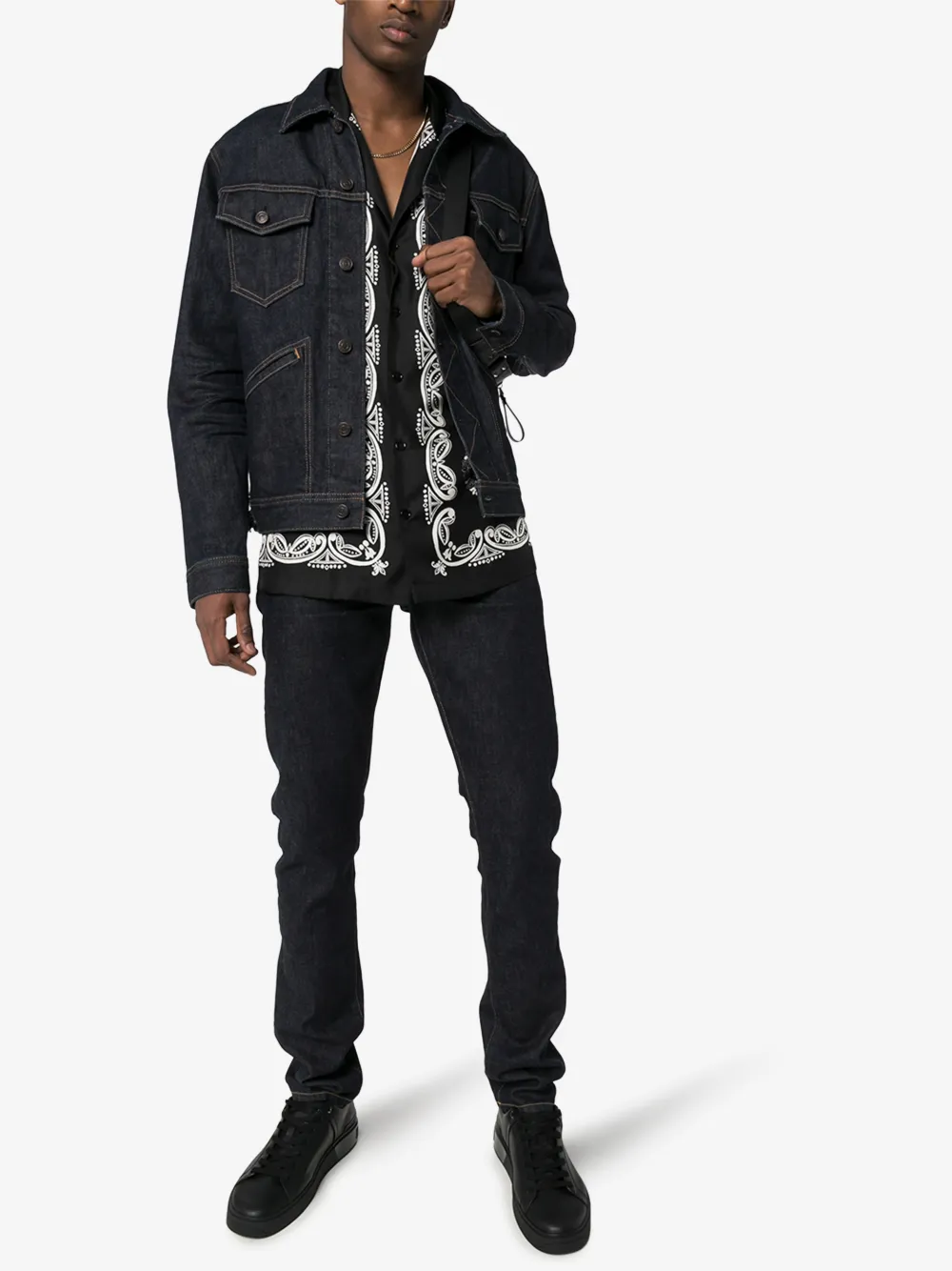 DOLCE & GABBANA BANDANA PRINT SILK SHIRT,G5GX2TFI1KX14590869