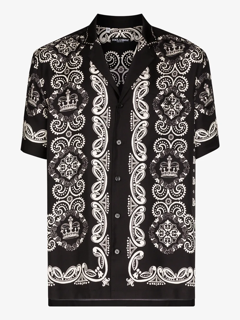 DOLCE & GABBANA BANDANA PRINT SILK SHIRT,G5GX2TFI1KX14590869