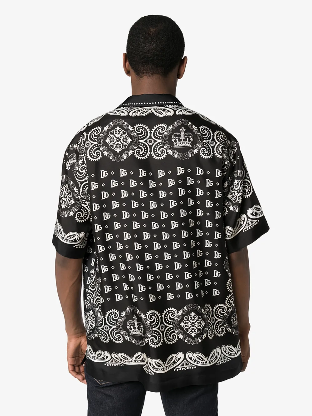 DOLCE & GABBANA BANDANA PRINT SILK SHIRT,G5GX2TFI1KX14590869