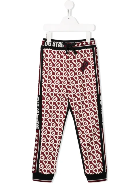 DOLCE & GABBANA DG STAR LOGO PRINT TRACK PANTS