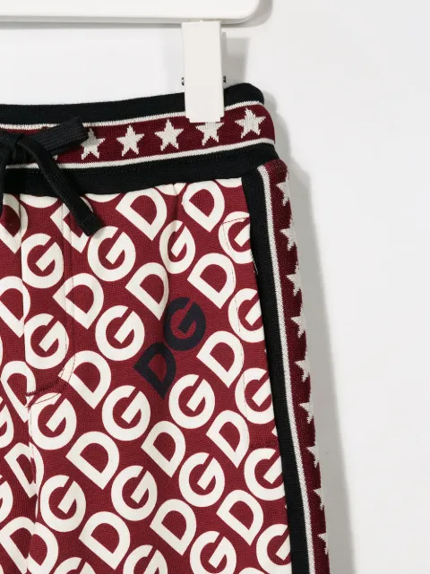 DOLCE & GABBANA DG STAR LOGO PRINT TRACK PANTS