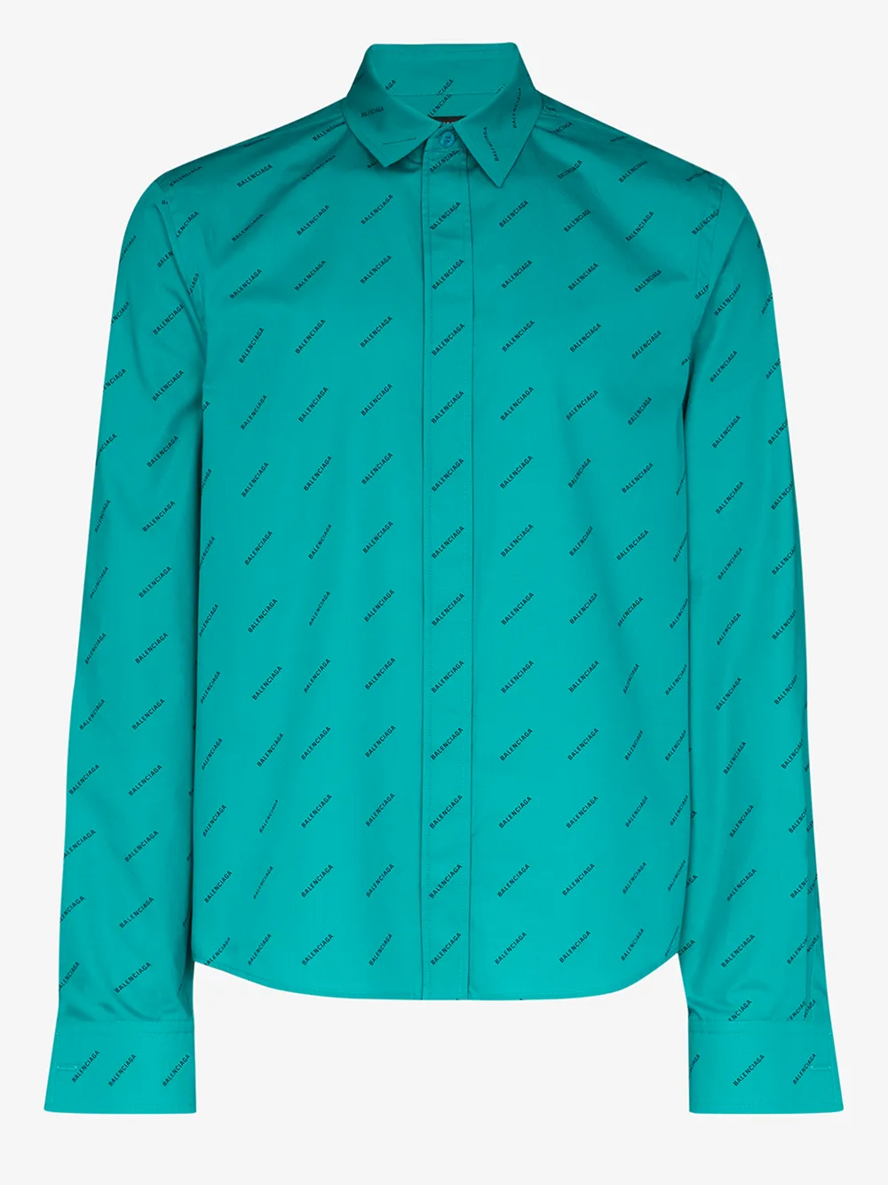 BALENCIAGA LOGO PRINT COTTON SHIRT,602317TBL9614590922