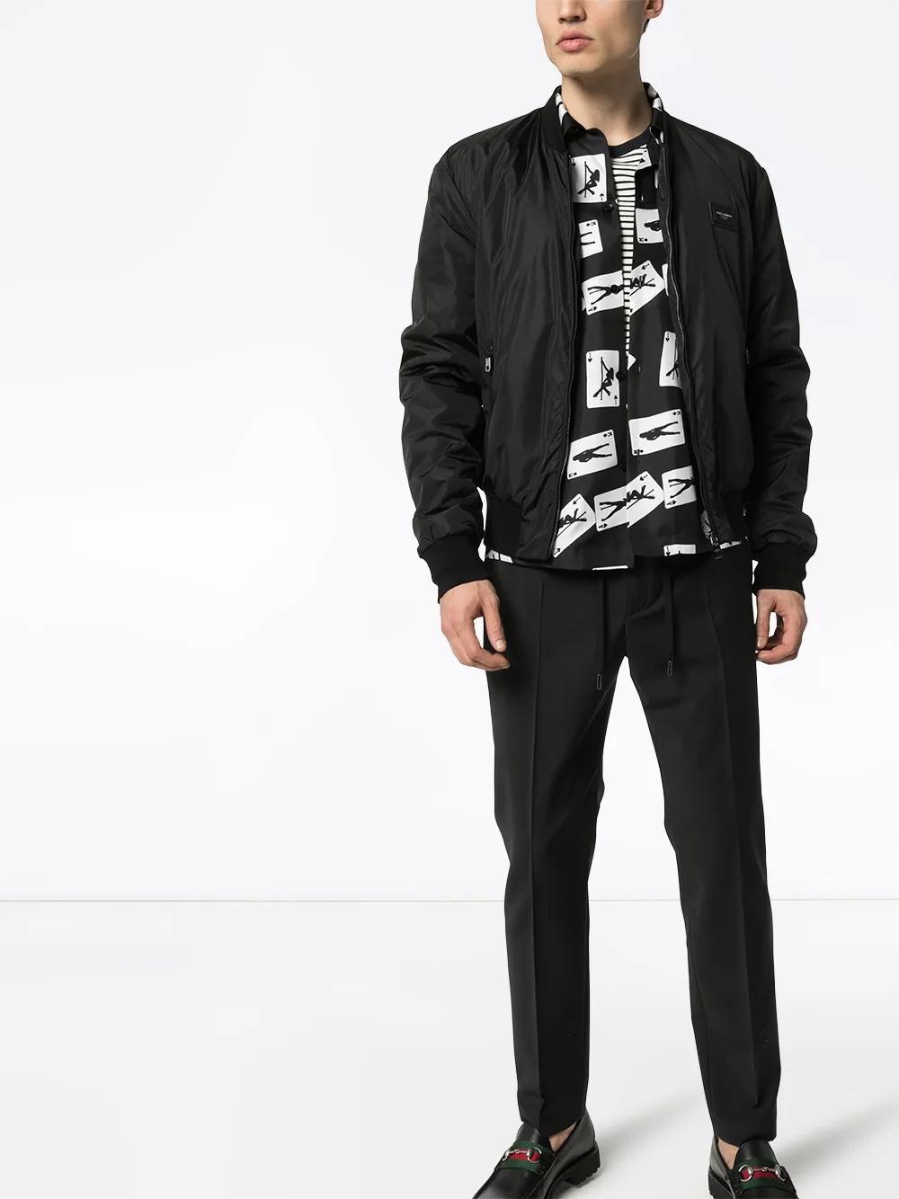 Shop Dolce & Gabbana Logo-tag Bomber Jacket In Black