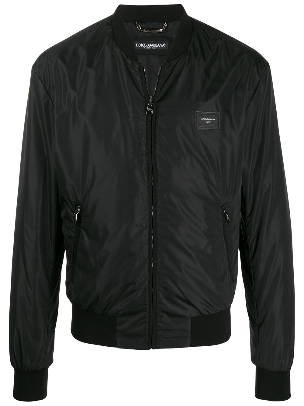 dolce and gabbana black bomber jacket