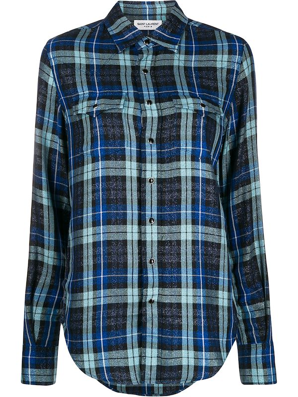 saint laurent checked shirt