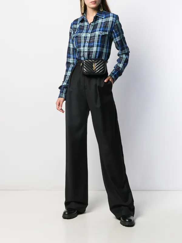 saint laurent checked shirt