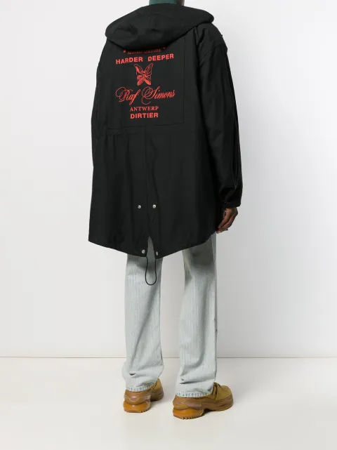 RAF SIMONS ANTWERP PRINT PARKA COAT