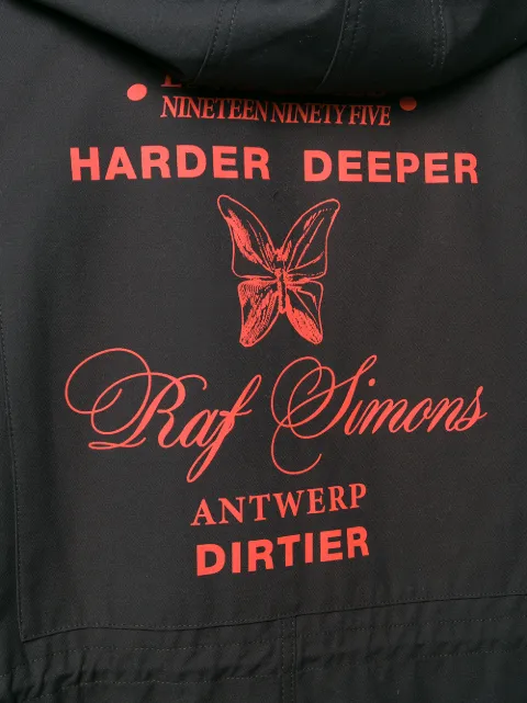 RAF SIMONS ANTWERP PRINT PARKA COAT