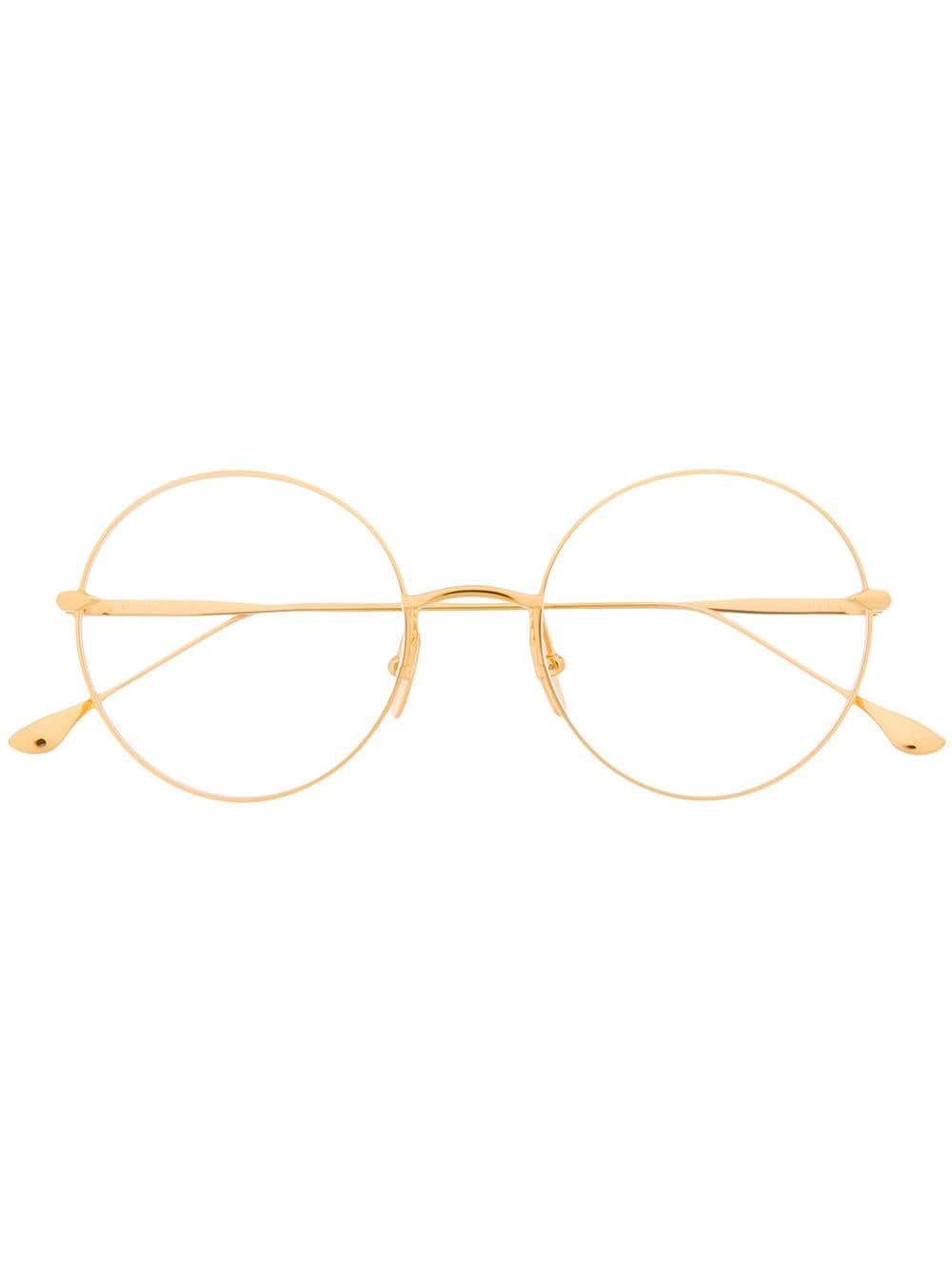 Dita Eyewear Round Frame Glasses In Gold
