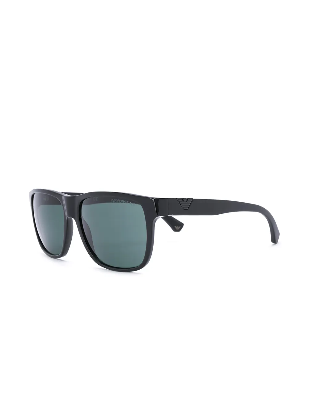 Emporio Armani Zonnebril met vierkant montuur - Zwart
