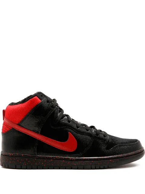Nike Dunk High Pro SB Shoes - Black/Black/Red - 10
