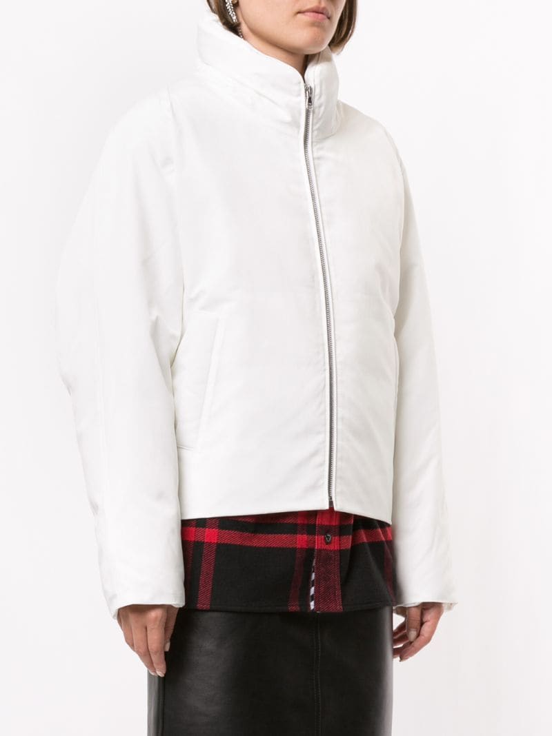 Shop We11 Done High Neck Down Blouson Jacket In White