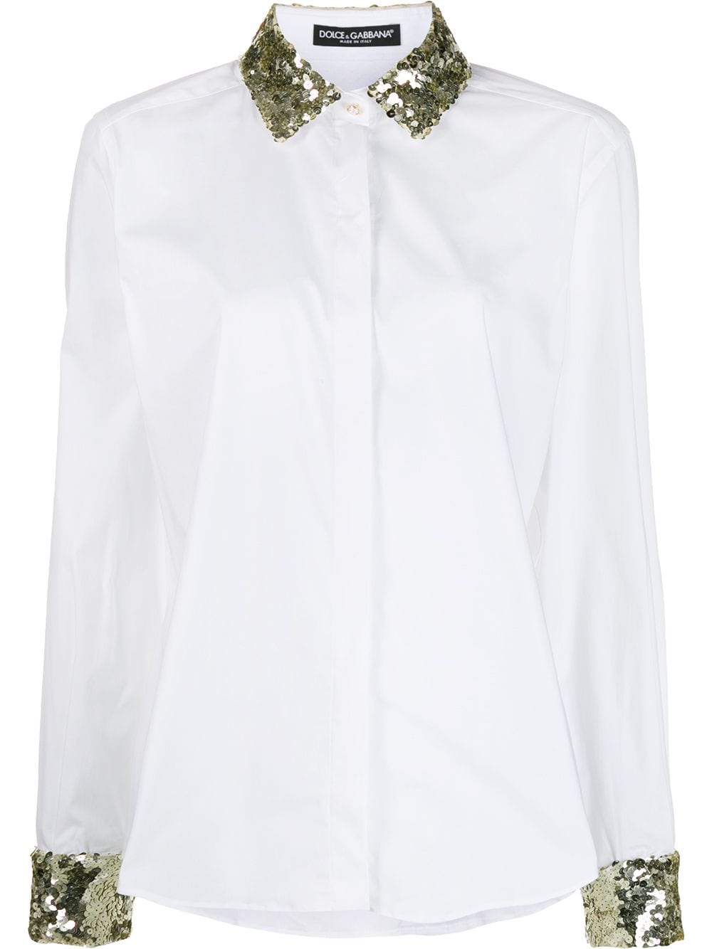 фото Dolce & Gabbana поплиновая рубашка с пайетками