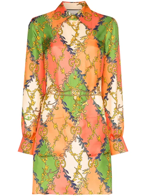 gucci gg 印花迷你连衣裙