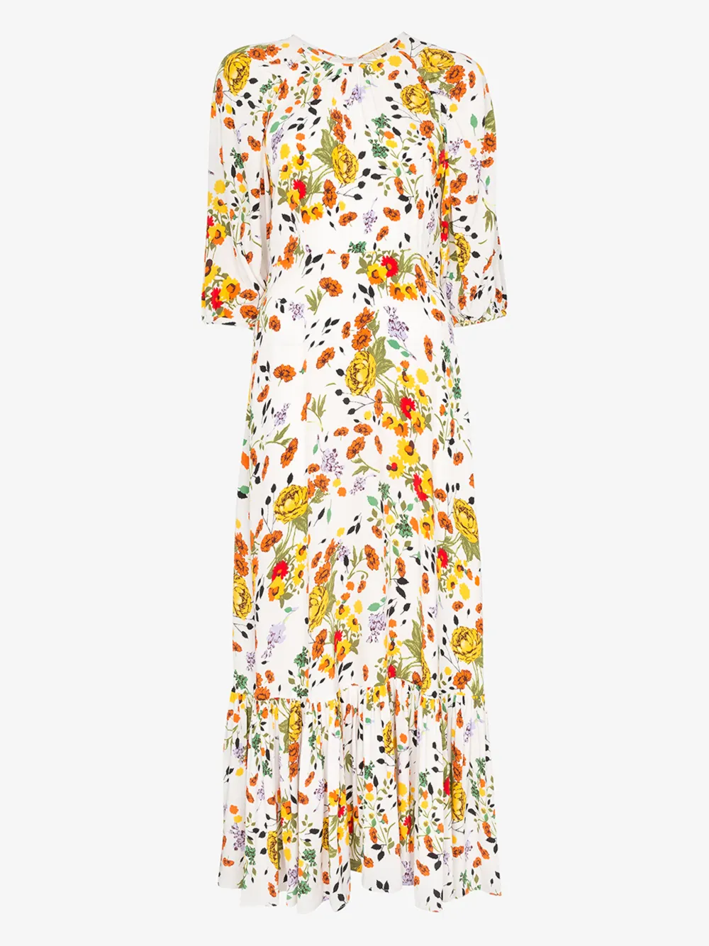 BYTIMO FLORAL PRINT FLARED HEM DRESS,201055514592985