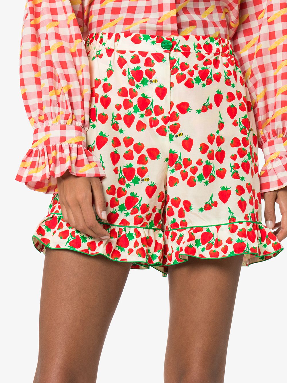 фото Helmstedt ruffled strawberry-print shorts