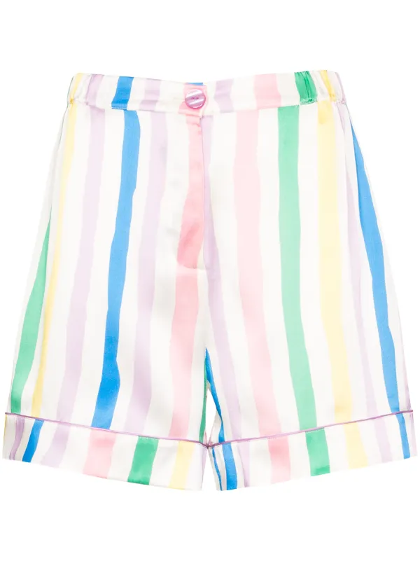 pink and white striped shorts