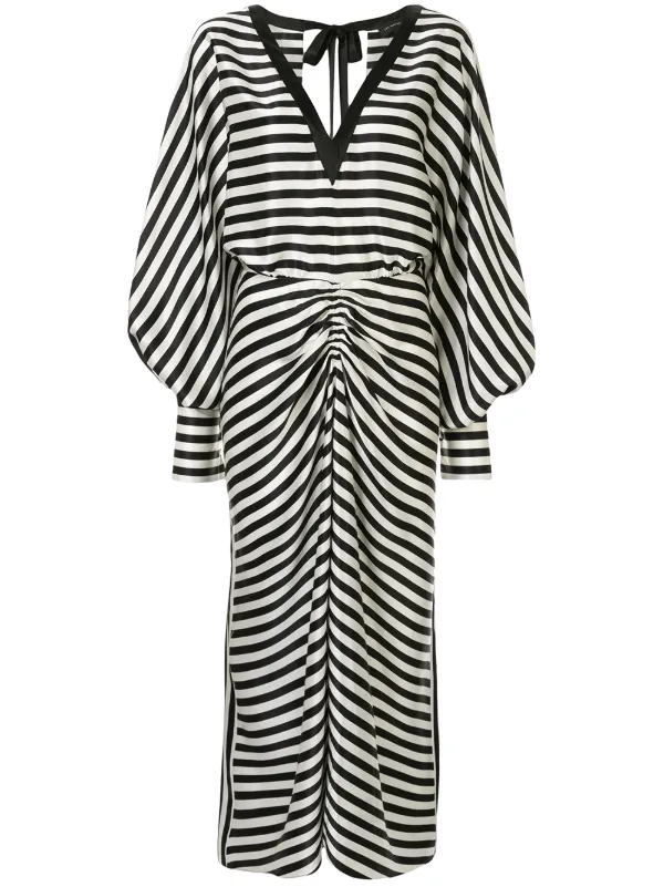 black and white striped dress long sleeve