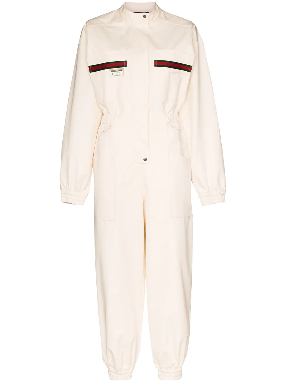 GUCCI WEB STRIPE EMBROIDERED JUMPSUIT