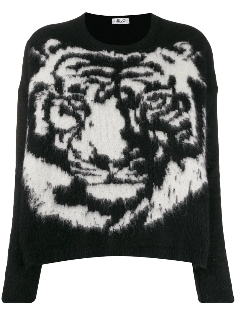 Liu •Jo Pullover Mit TigerPrint In Black ModeSens