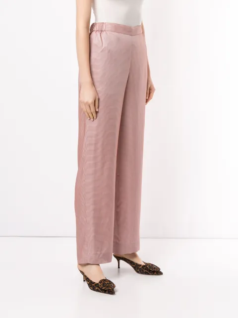 BOUGUESSA HOUNDSTOOTH PRINT WIDE LEG TROUSERS