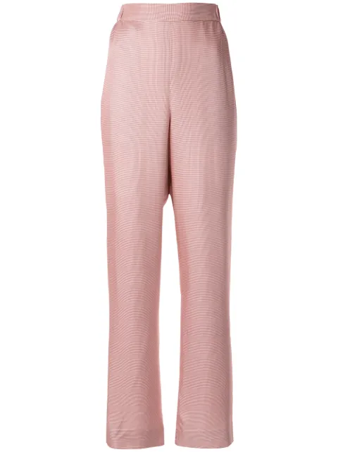 BOUGUESSA HOUNDSTOOTH PRINT WIDE LEG TROUSERS