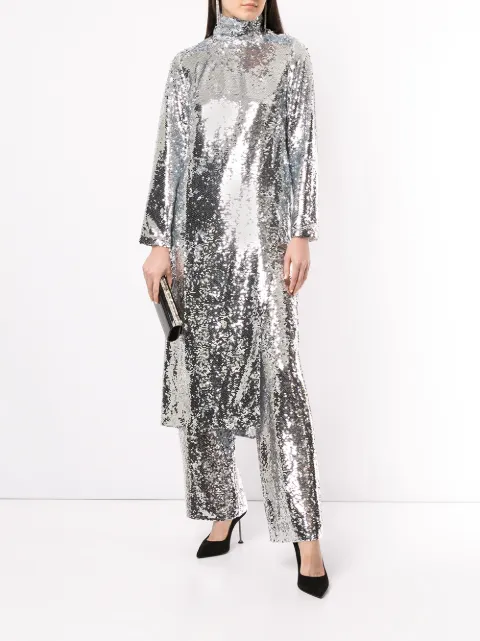 BOUGUESSA SEQUINNED STRAIGHT LEG TROUSERS