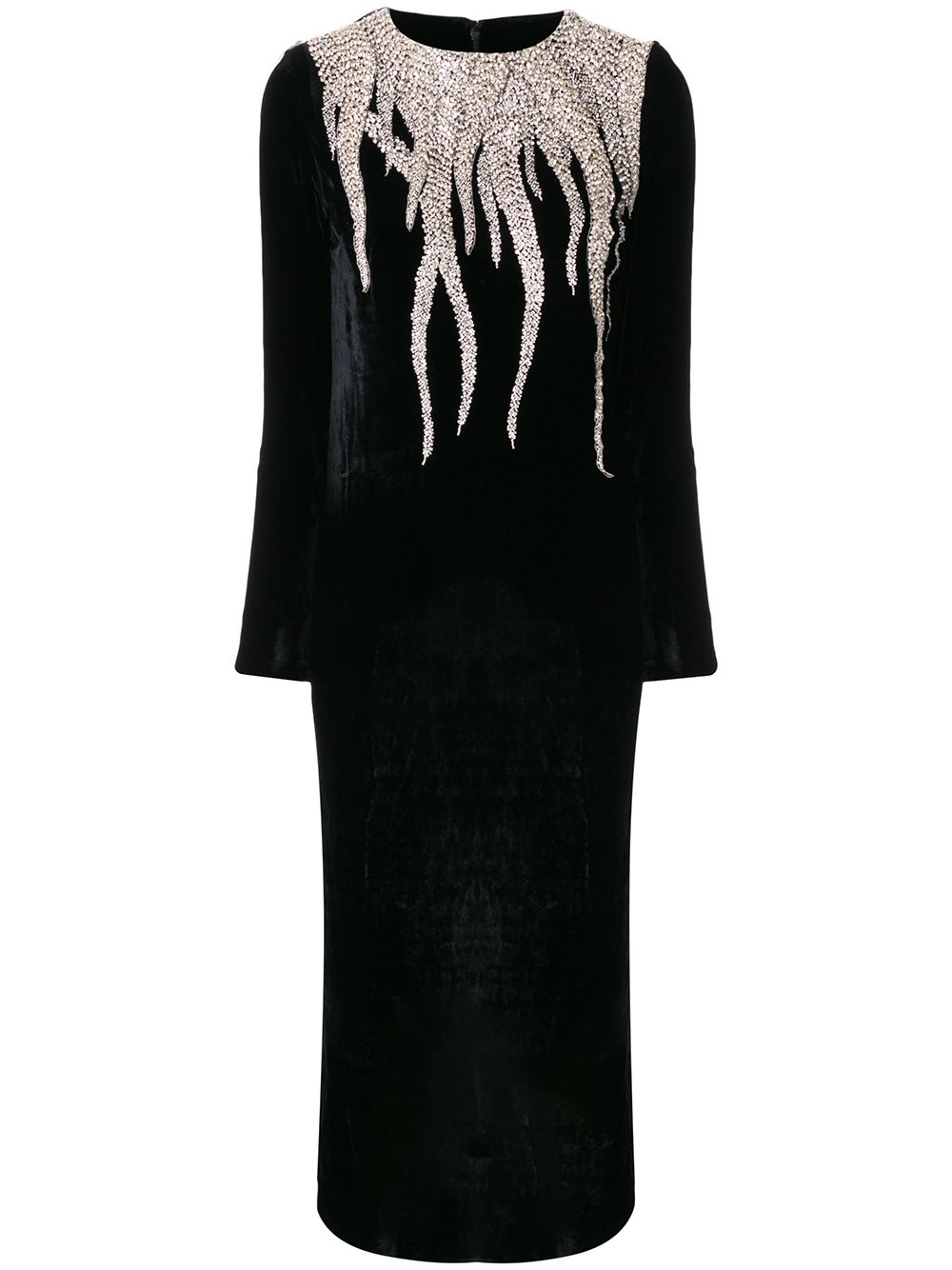 Christian Pellizzari Embroidery Strass Evening Dress In Black