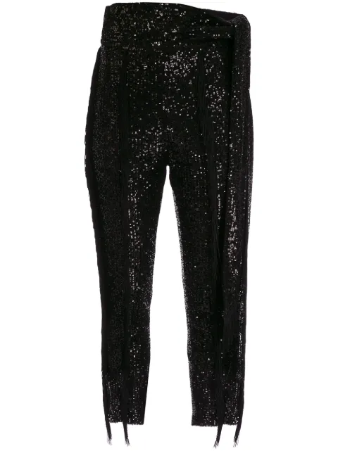 Christian Pellizzari fringed sequin trousers