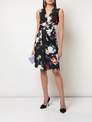 rose-print twisted-waist dress展示图