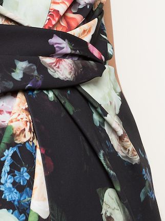 rose-print twisted-waist dress展示图