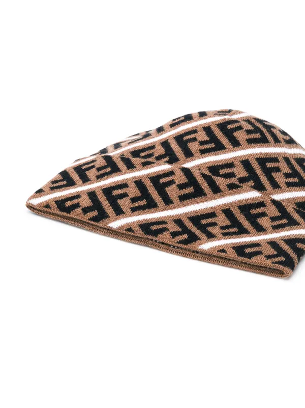 Fendi FF Print pom-pom Beanie - Farfetch