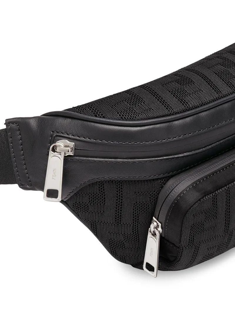 ff monogram print belt bag in black