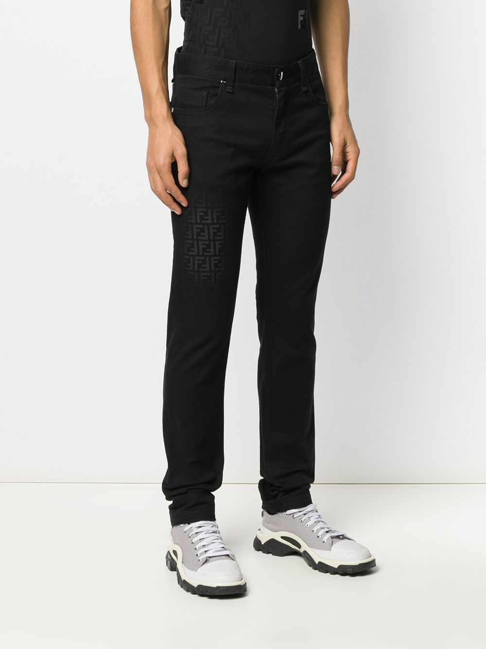 фото Fendi джинсы скинни с логотипом ff